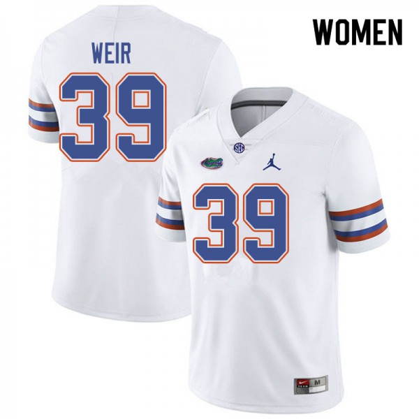 Jordan Brand Women #39 Michael Weir Florida Gators College Football Jersey White
